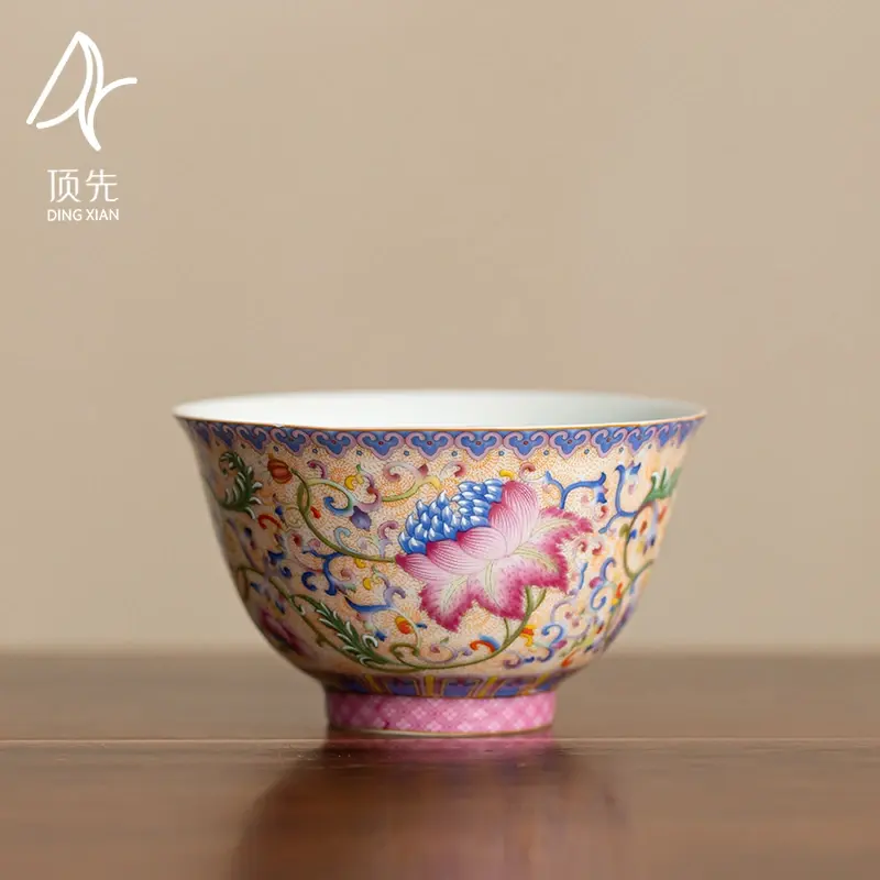 Exquisite Enamel-Painted Ceramic Tea Cup – Personal "Master's Cup" Style for Gongfu Tea